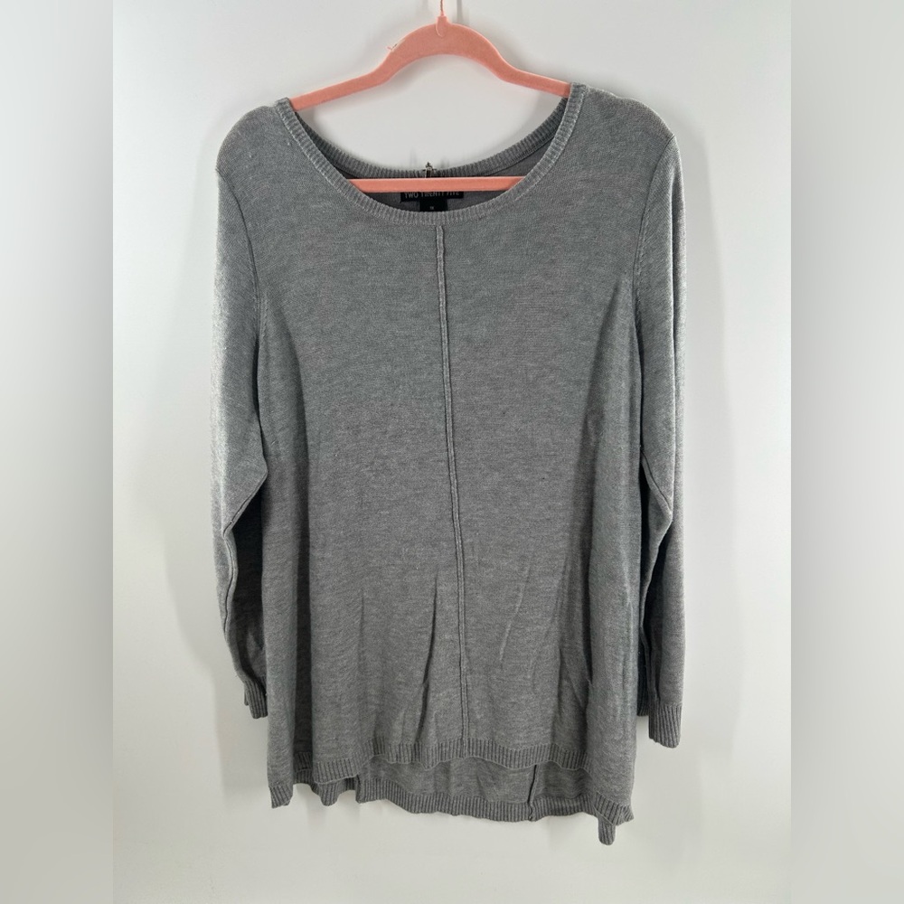 Two‎ Twenty Five Gray Women's Knit Pullover Long Sleeve Top Size 1X